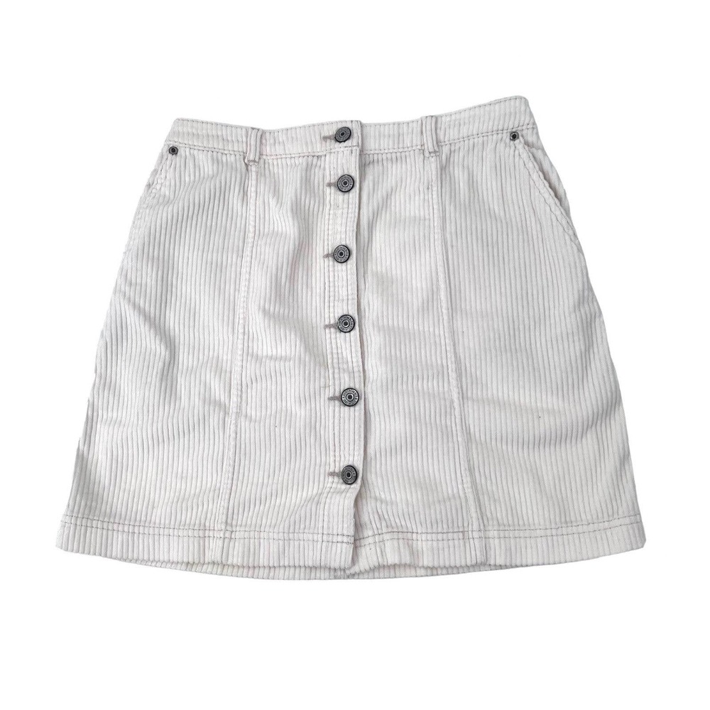 Abercrombie & Fitch Y2K Cream Corduroy Mini Skirt